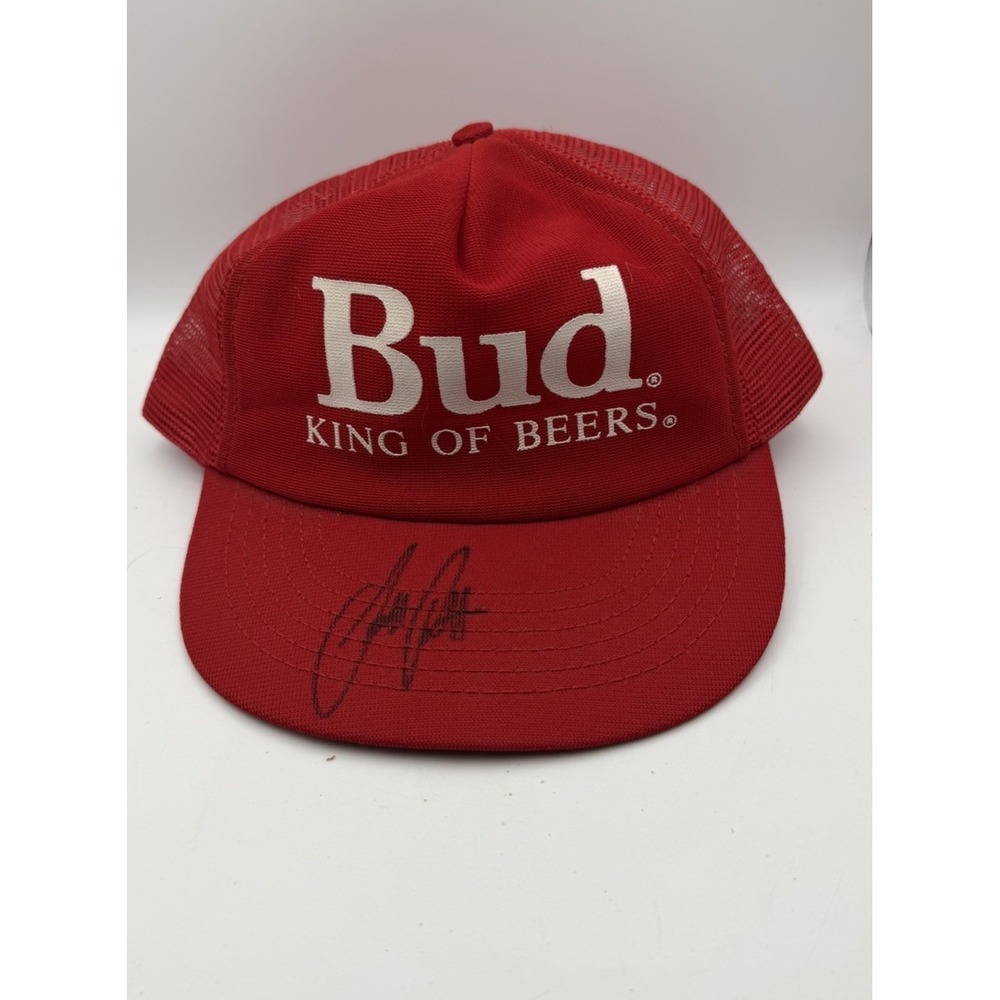 Vintage Bud King Of Beers Trucker Hat Signed Scott Pruett IndyCar Racing